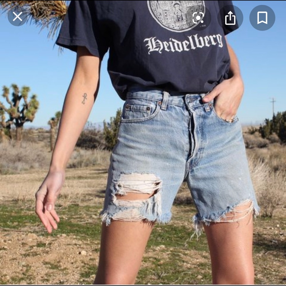 Levi’s destroyed vintage inspired cutoff shorts